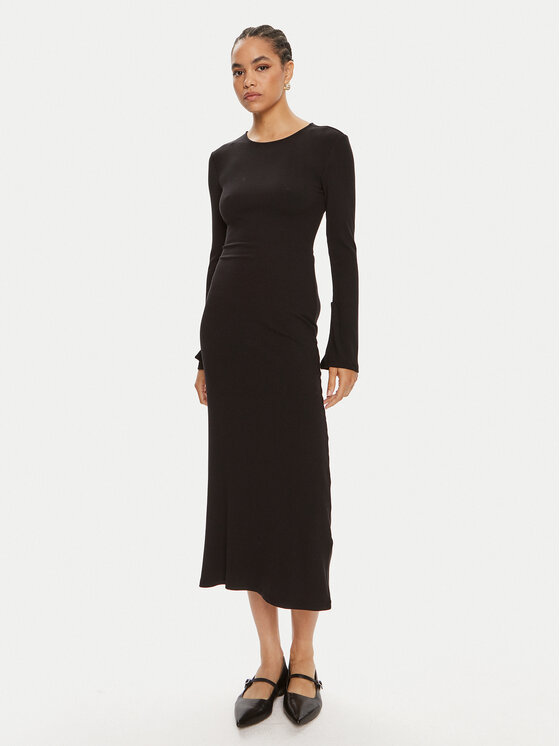 Bruuns Bazaar Bruuns Bazaar Pletena obleka Elliana BBW3979 Črna Regular Fit