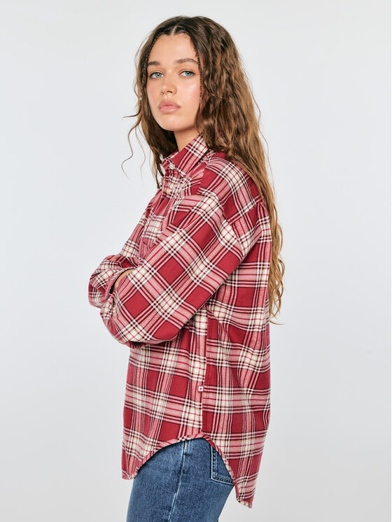 BIG STAR BIG STAR Koszula NOTISA Czerwony Comfort Fit
