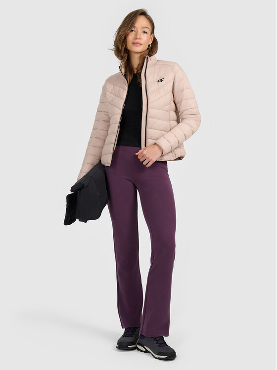 4F 4F Kurtka puchowa MIDSHOP TEXTILE Beżowy Slim Fit