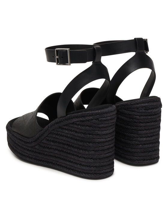 Calvin Klein Calvin Klein Espadryle Wedge Espad 70 Aop Lth HW0HW03138 Czarny