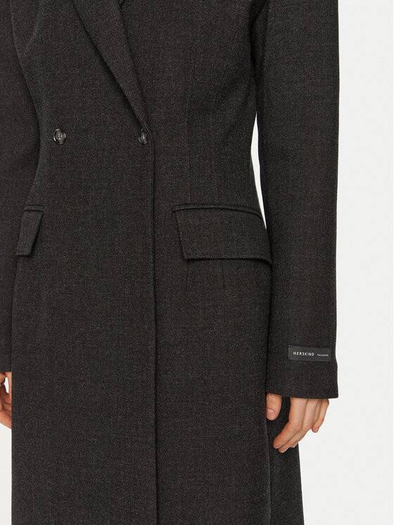 Herskind Herskind Gyapjú kabát Ultra De Lux 5379174 Szürke Regular Fit