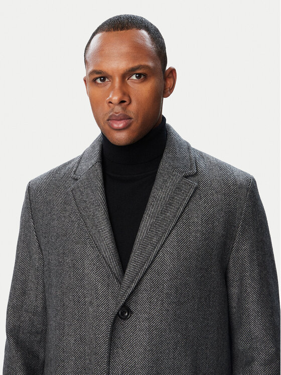 HUGO HUGO Cappotto di lana 50569209 Grigio Regular Fit