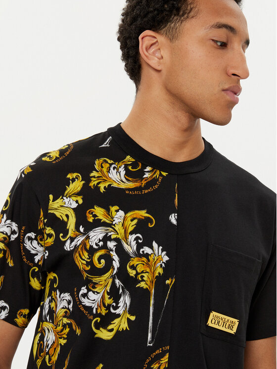 Versace Jeans Couture Versace Jeans Couture T-shirt 78GAH609 Crna Regular Fit