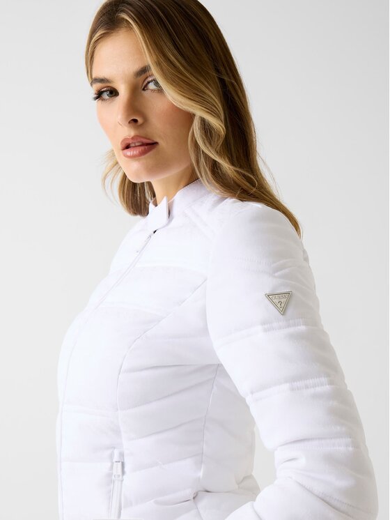 Guess Guess Μπουφάν μεταβατικό W6RL02 WJ492 Λευκό Regular Fit