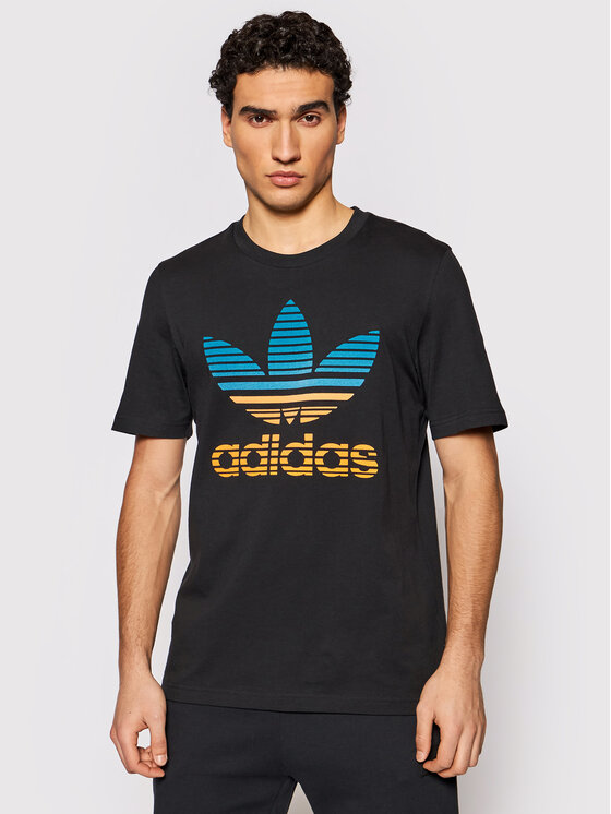 adidas T-Shirt Trefoil Ombré GP0166 Czarny Regular Fit