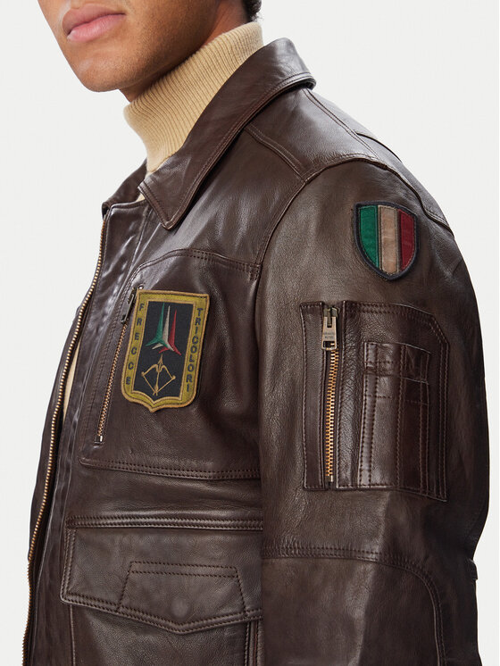 Aeronautica Militare Aeronautica Militare Кожено яке 262PN0846U100839 Тъмнобежов Regular Fit