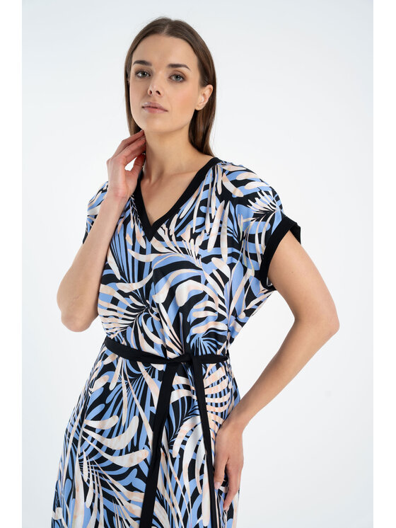 CLICK CLICK Letné šaty 60-6138 Modrá Regular Fit