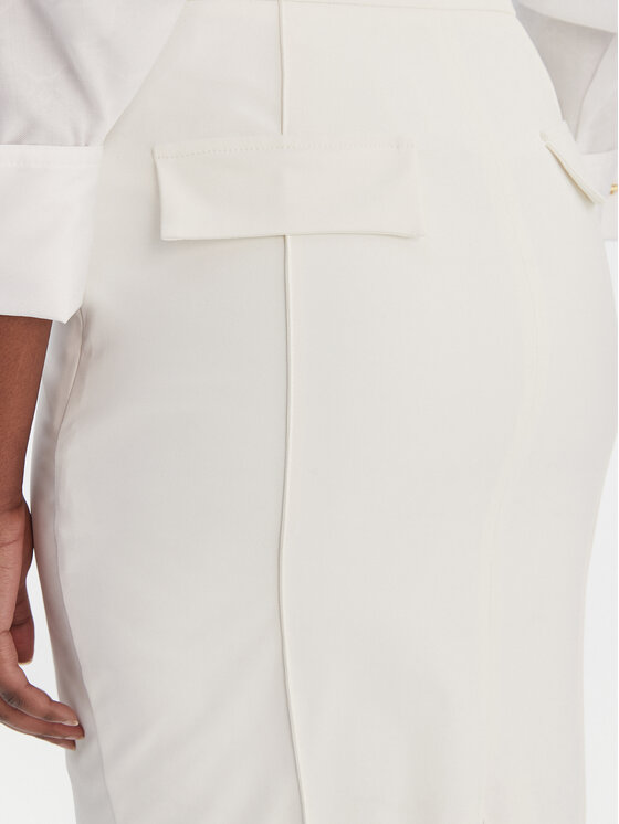 Elisabetta Franchi Elisabetta Franchi Zīmuļveida svārki GO-159-61E2-V360 Écru Regular Fit