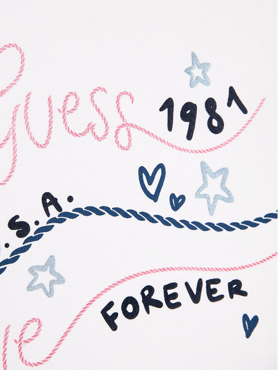 Guess Guess T-krekls A3GI02 K6YW1 Balts Regular Fit