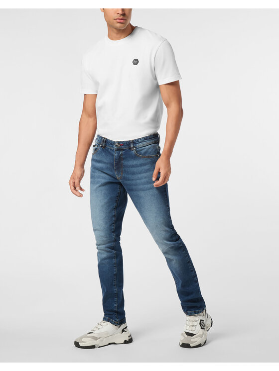 PHILIPP PLEIN PHILIPP PLEIN Jeansy 25897 Modrá Straight Leg