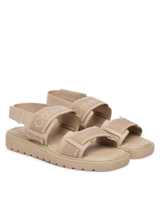 Calvin Klein Calvin Klein Sandały Sq Molded Sandal Webb HW0HW02872 Beżowy