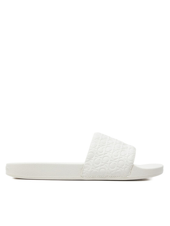 Calvin Klein Mules / sandales de bain Slide Saff Mono HW0HW02106 Blanc