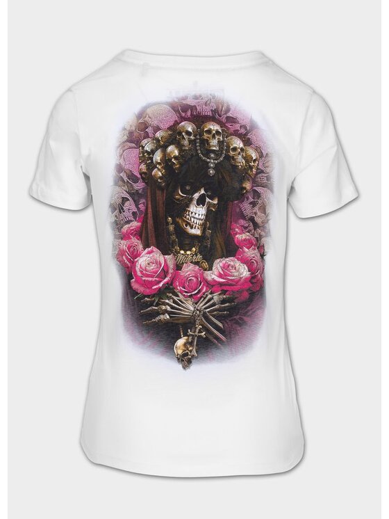 PITBULL PITBULL T-Shirt SANTA MUERTE Biały Regular Fit
