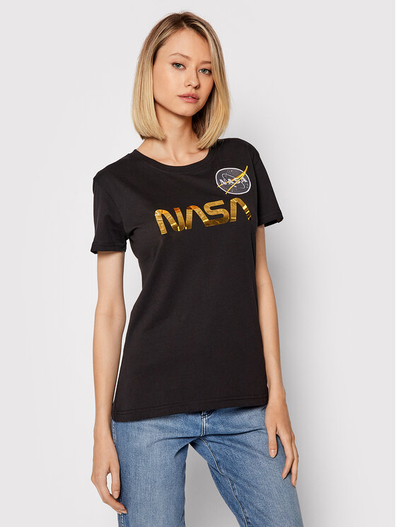 Alpha Industries Alpha Industries T-Shirt NASA Pm 198053 Czarny Regular Fit