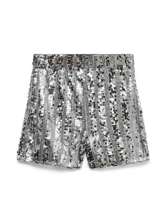 Vero Moda Vero Moda Šortky z materiálu Efa 10335727 Stříbrná Loose Fit