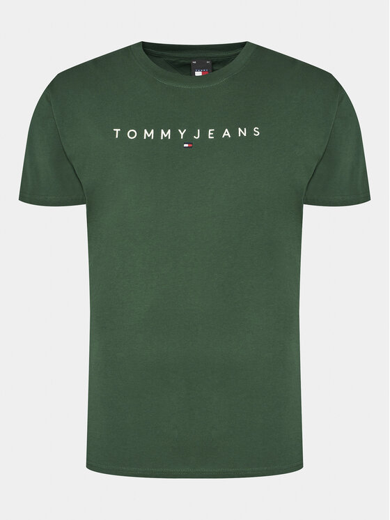Tommy Jeans Tommy Jeans T-krekls Linear Logo DM0DM17993 Zaļš Regular Fit