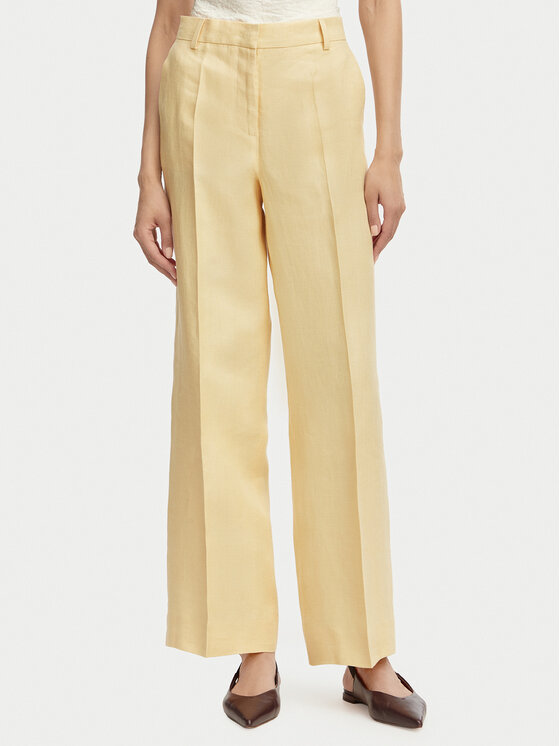 Weekend Max Mara Weekend Max Mara Riidest püksid Malizia 2615131112 Kollane Straight Fit