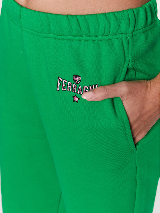 Chiara Ferragni Chiara Ferragni Dressipüksid 74CBAT01 Roheline Regular Fit