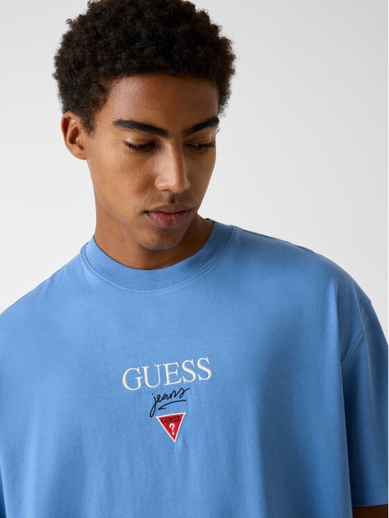 Guess Jeans Guess Jeans T-Shirt M6RI45 K8HM0 Niebieski Oversize