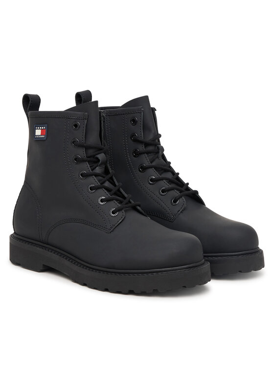 Tommy Jeans Tommy Jeans Μποτίνια Archive '01 Rubber Lace Boot EM0EM01781 Μαύρο