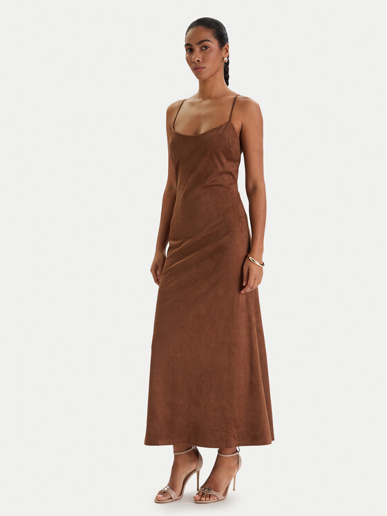 Bardot Bardot Ādas imitācijas kleita Nadira 59194DB3 Brūns Slim Fit