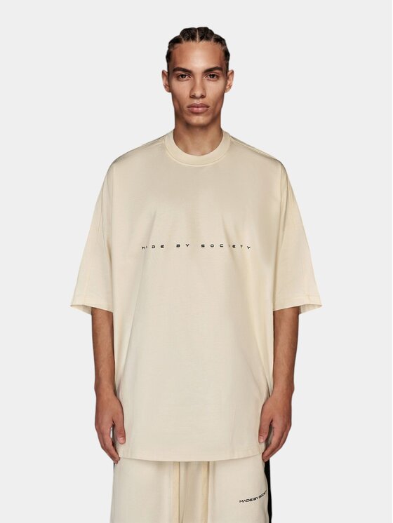 MADE BY SOCIETY MADE BY SOCIETY T-Shirt Tricou CULTURE SHIFT - T17382 Biały Basic Fit