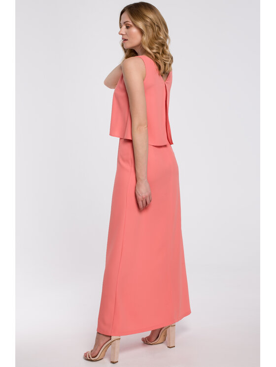 Makover Makover Večerní šaty K048 Oranžová Regular Fit