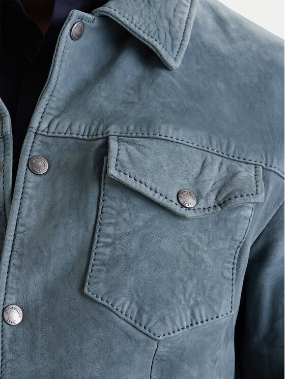 Milestone Milestone Lederjacke Valerio 612205 60790 Blau Regular Fit