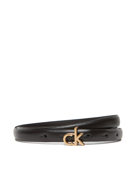 Calvin Klein Dámsky opasok Ck Buckle Skinny Belt 15Mm LV04F7034G Čierna
