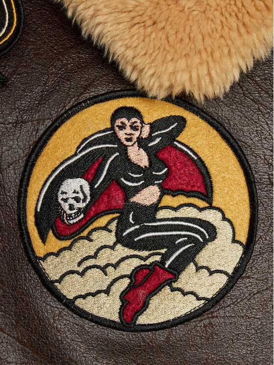 Alpha Industries Alpha Industries Kurtka z imitacji skóry B3 FL 138120 Brązowy Regular Fit