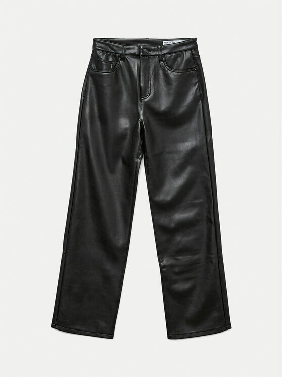 Vero Moda Vero Moda Hlače od imitacije kože Tessa 10310878 Crna Wide Leg