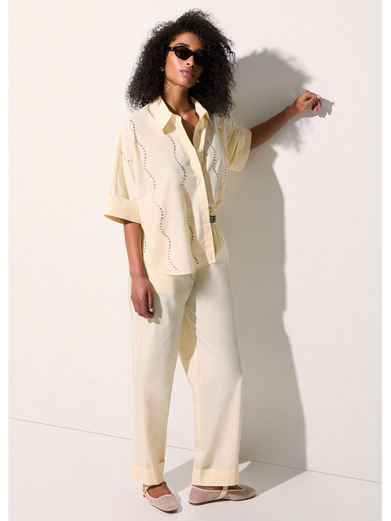 Liu Jo Liu Jo Koszula CA6345TS246P9640 Żółty Loose Fit