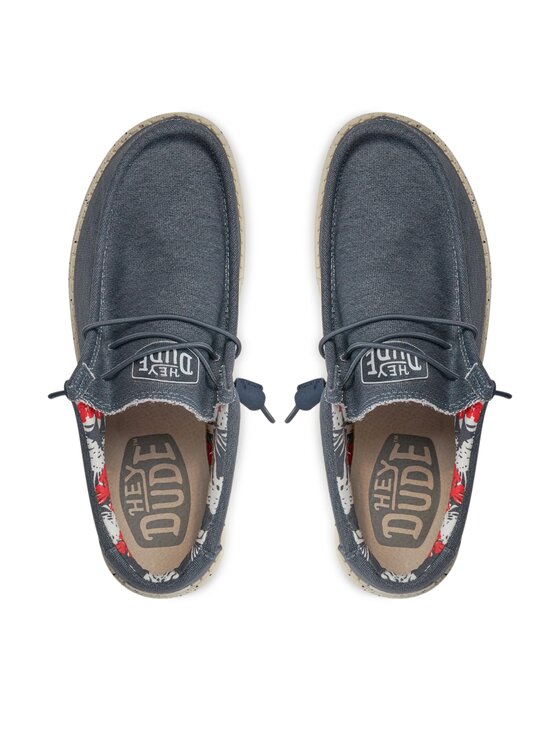 Hey Dude Hey Dude Sneakersy Hey Dude Wally Stretch Canvas Niebieski