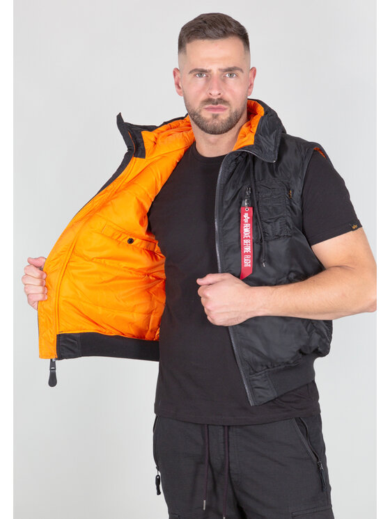 Alpha Industries Alpha Industries Kamizelka Hooded MA-1 Vest Czarny Slim Fit