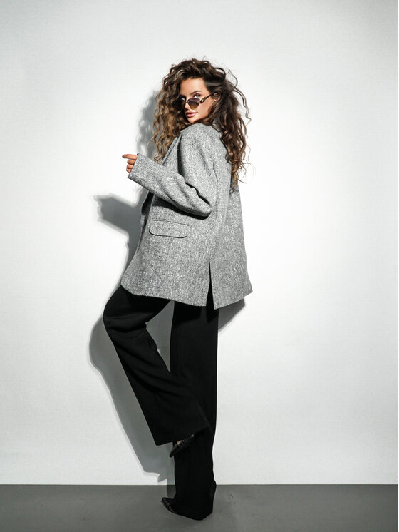 LilaLou LilaLou Marynarka Buki Szary Oversize