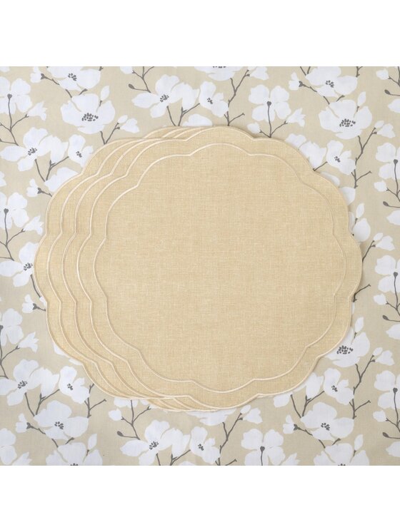 Roseberry Home Roseberry Home Podkładka na stół haftowana Beige Petali Beżowy