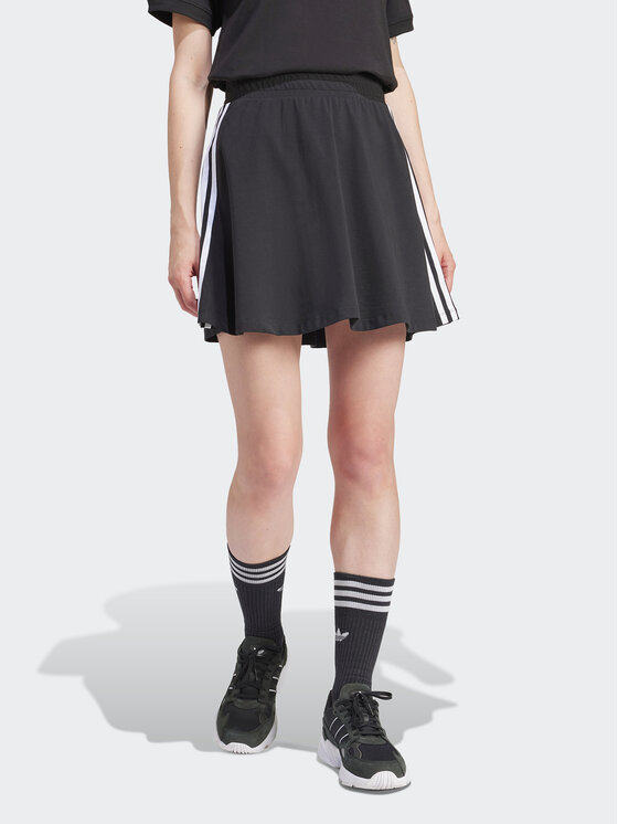 adidas Fustă trapez 3-Stripes IU2526 Negru Loose Fit