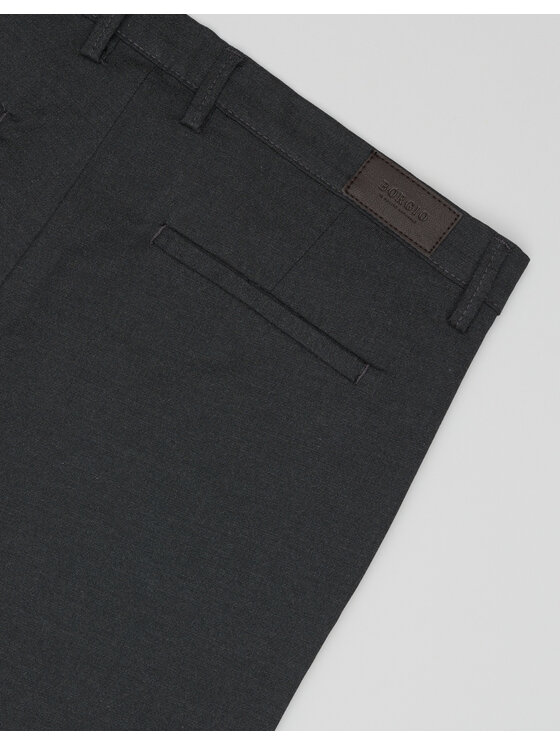 Borgio Borgio Spodnie materiałowe altissimo_sz Szary Slim Fit