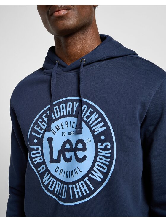 Lee Lee Bluza Legendary Hoodie Niebieski Hoodie Fit