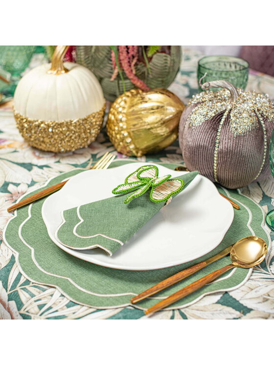 Roseberry Home Roseberry Home Obrączka na serwetki Green Bow Zielony
