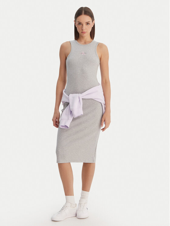 Calvin Klein Jeans Calvin Klein Jeans Kleid für den Alltag Monologo Baby LV047F242G Grau Slim Fit