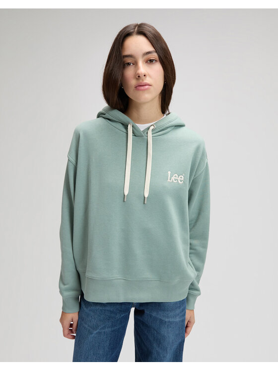 Lee Lee Bluza ESSENTIAL HOODIE Zielony Regular Fit