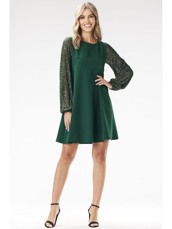 Awama Awama Abito da sera A694 Verde Basic Fit
