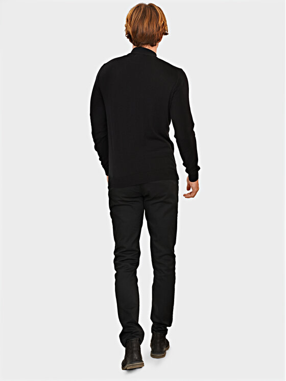 Evenemen Evenemen Sweter Półgolf Czarny Slim Fit