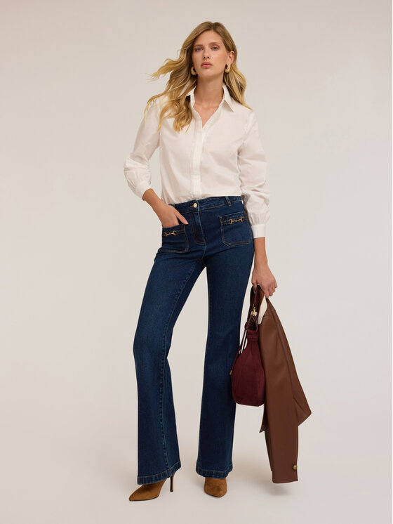 Motivi Motivi Camicia 5265Q000859N011 Bianco Regular Fit