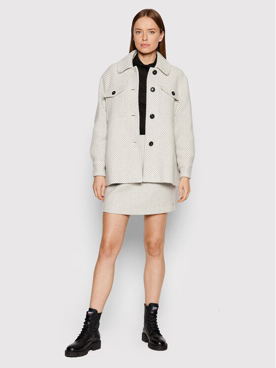 Tommy Hilfiger Tommy Hilfiger Spódnica mini Blend Herringb WW0WW33064 Szary Regular Fit
