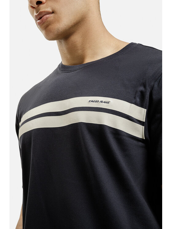 Cross Jeans Cross Jeans T-Shirt 16121-310 Granatowy Regular Fit