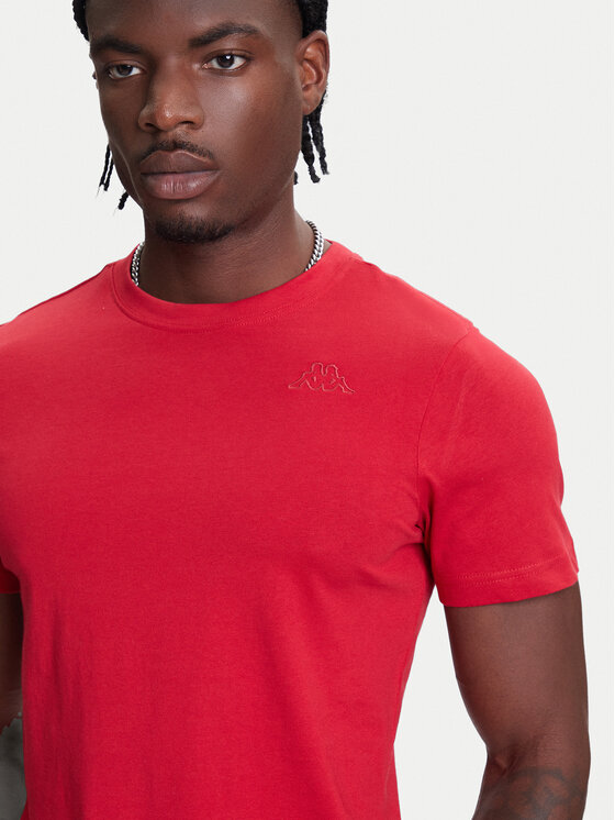 Kappa Kappa T-särk Logo Korpo Cafers 304J150 Helepunane Slim Fit