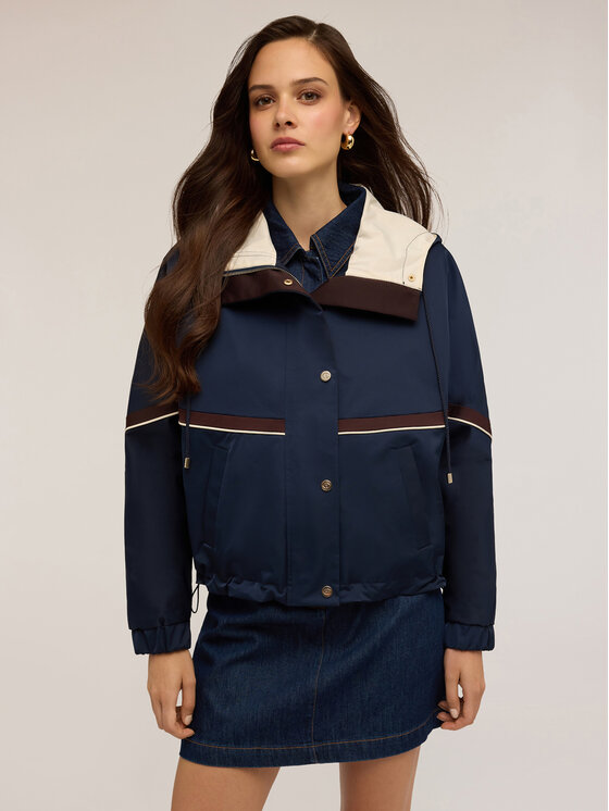 Motivi Motivi Cappotto R243W000143N034 Blu A-Line Fit