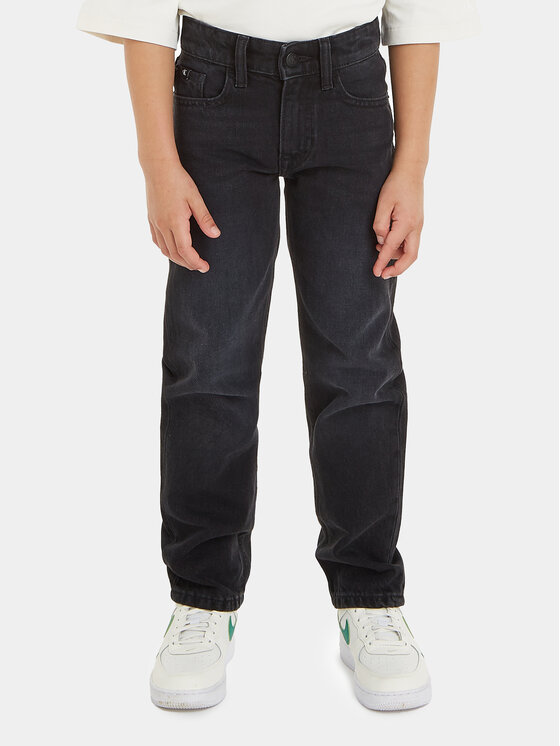 Calvin Klein Jeans Džinsi IB0IB01788 Melns Straight Fit